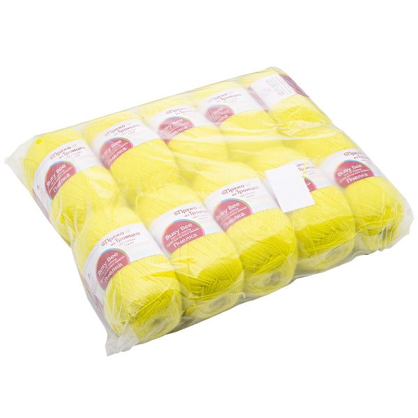 Пряжа Троицкая Пчелка / уп.10 мот. по 100 г, 500 м, 27 лимон