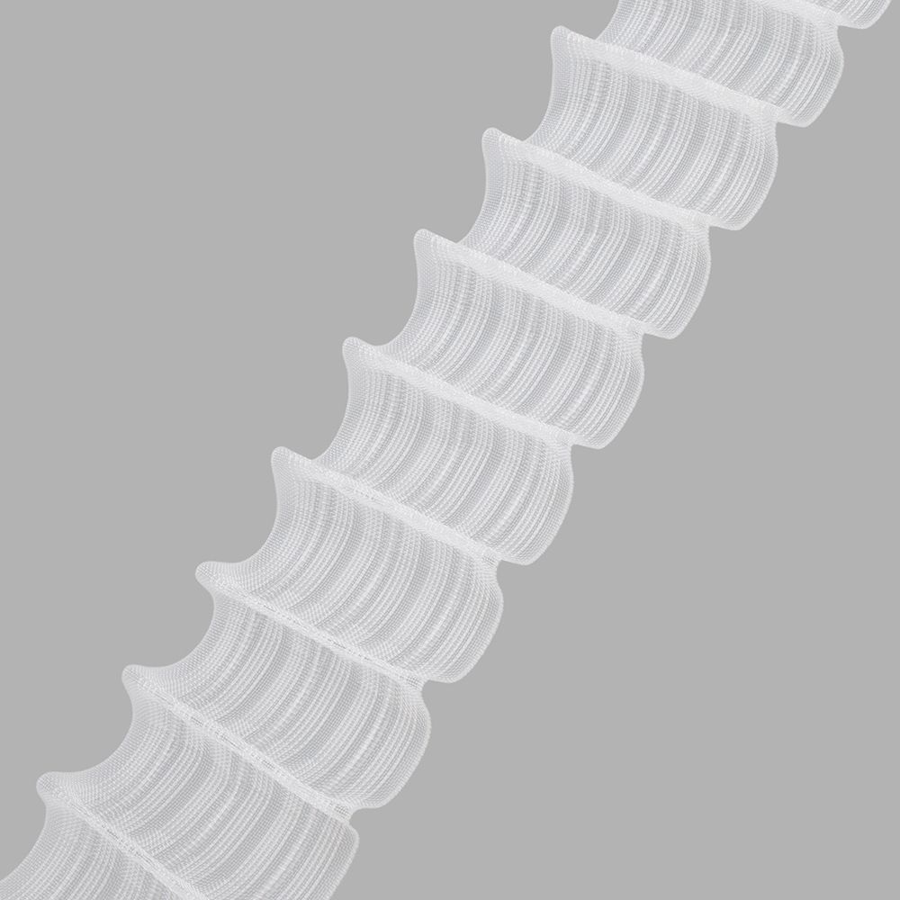 Лента (тесьма) шторная: сборка параллельная (1:1.5) 70 мм / 10 метров, (6 рядов петель, 3 шнура), прозрачный, ТУ, C1007M