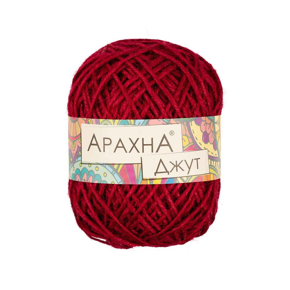 Пряжа Arachna Jute / уп.5 мот. по 100г, 90м, 015 красный