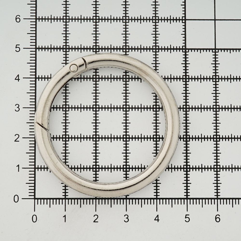 Карабин металл кольцо 38.0 мм (50х50 мм), никель, 5 шт