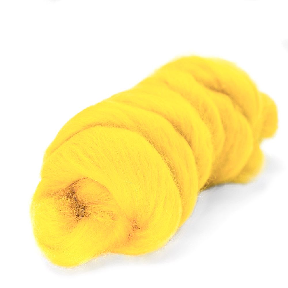 Шерсть для валяния Камтекс Лента для валяния п/тонкая 1х50 г, (25-28 мкр), 2.1 м, 099 светлая горчица, 614644-32