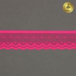 Кружево эластичное (стрейч) 25 мм, 8028, цв.A1402 розовый неон уп.50м, Kruzhevo