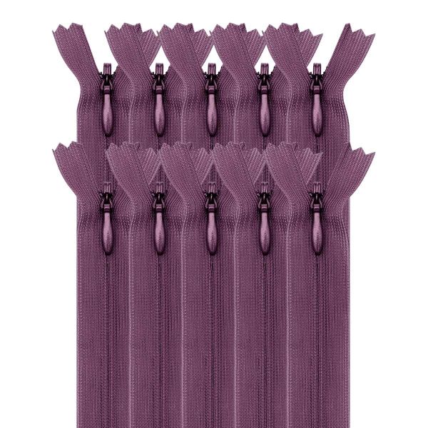 Молния потайная (скрытая) Т3 (3 мм) 1 зам., н/раз., 50 см, грязно-сирен., нейлон, 31325 / 50, 10 шт