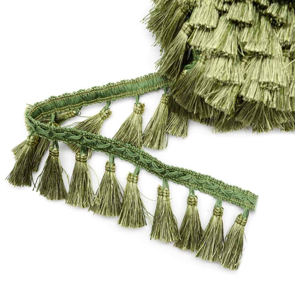 Бахрома отделочная 70.0 мм / 10 метров, с кистями 172 фисташковый