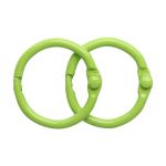 Кольца для альбомов разъемные металл 20 мм, 10 шт, салатовый, 5AS-102