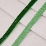 Лента бархатная (тесьма) с люрексом 10.0 мм / 32.9±2 метров, 60 зеленый