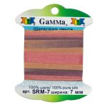 Лента (тесьма) шелковая 7.0 мм / 9.1±0.5 метров, M240 оранжевый/бордовый, Gamma SRM-7