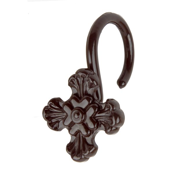 Крючки шторные для карниза навесные ⌀6 мм, 10 шт, 02 коричневый, Sofi H30