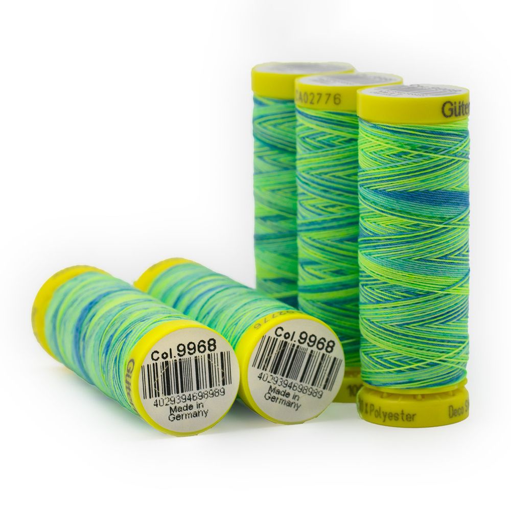 Нитки отделочные Gutermann Deco Stitch 70, multicolor, 70м, 9968, 5 катушек