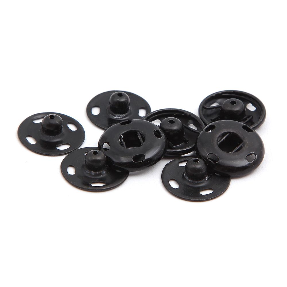 Кнопка пришивная металл ⌀15.0 мм, сталь, черные, 4 шт, Pony