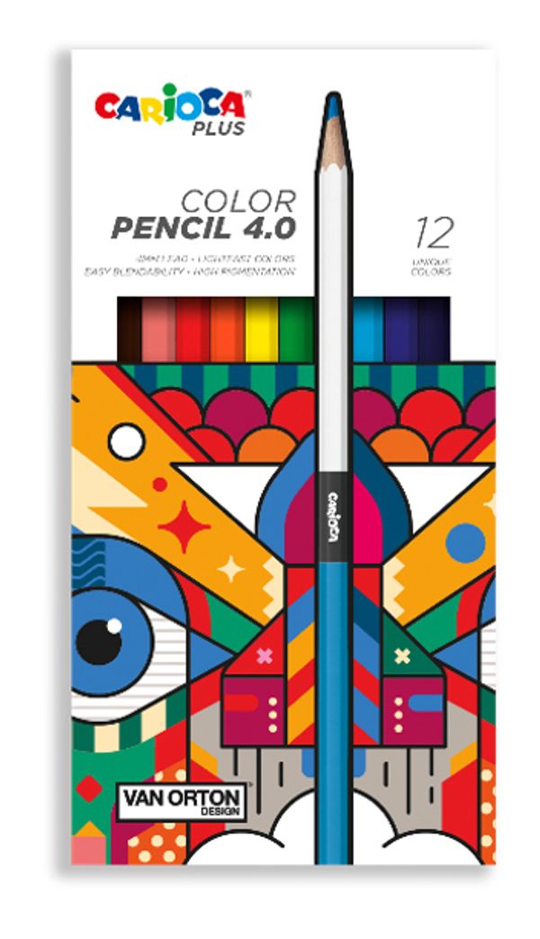 Карандаш цветной заточенный 12 цв, Carioca Plus 45201