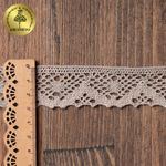 Кружево вязаное (тесьма) 30 мм / 10 метров, диз. 298, цв.22 серый лен, Kruzhevo
