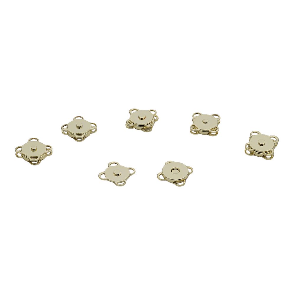 Кнопка магнитная металл пришивная ⌀10.0 мм, золото, металл, 6 шт, BIG