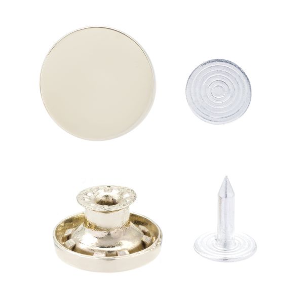 Пуговицы джинсовые ⌀15 мм, ломанная ножка, 50 шт, золотой, DJ07