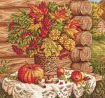 Набор для вышивания нитками Panna, Золотая серия, Осенний натюрморт, 35х31 см