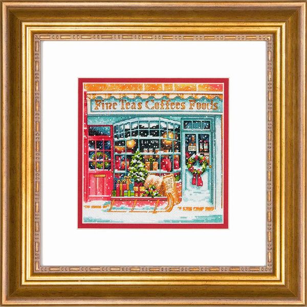 Набор для вышивания нитками Dimensions, Кофейный магазин, 15х15 см