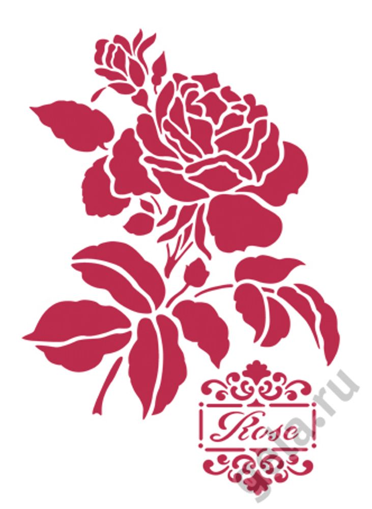 Трафарет Stamperia Роза, 44х30 см, 1 шт