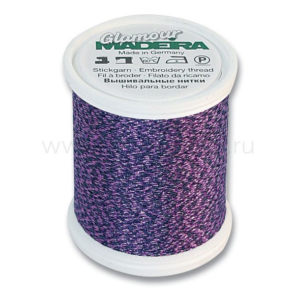 Нитки отделочные металлизированные Madeira Glamour №12, 200 м, цв. 3012, 9806, 5 катушек