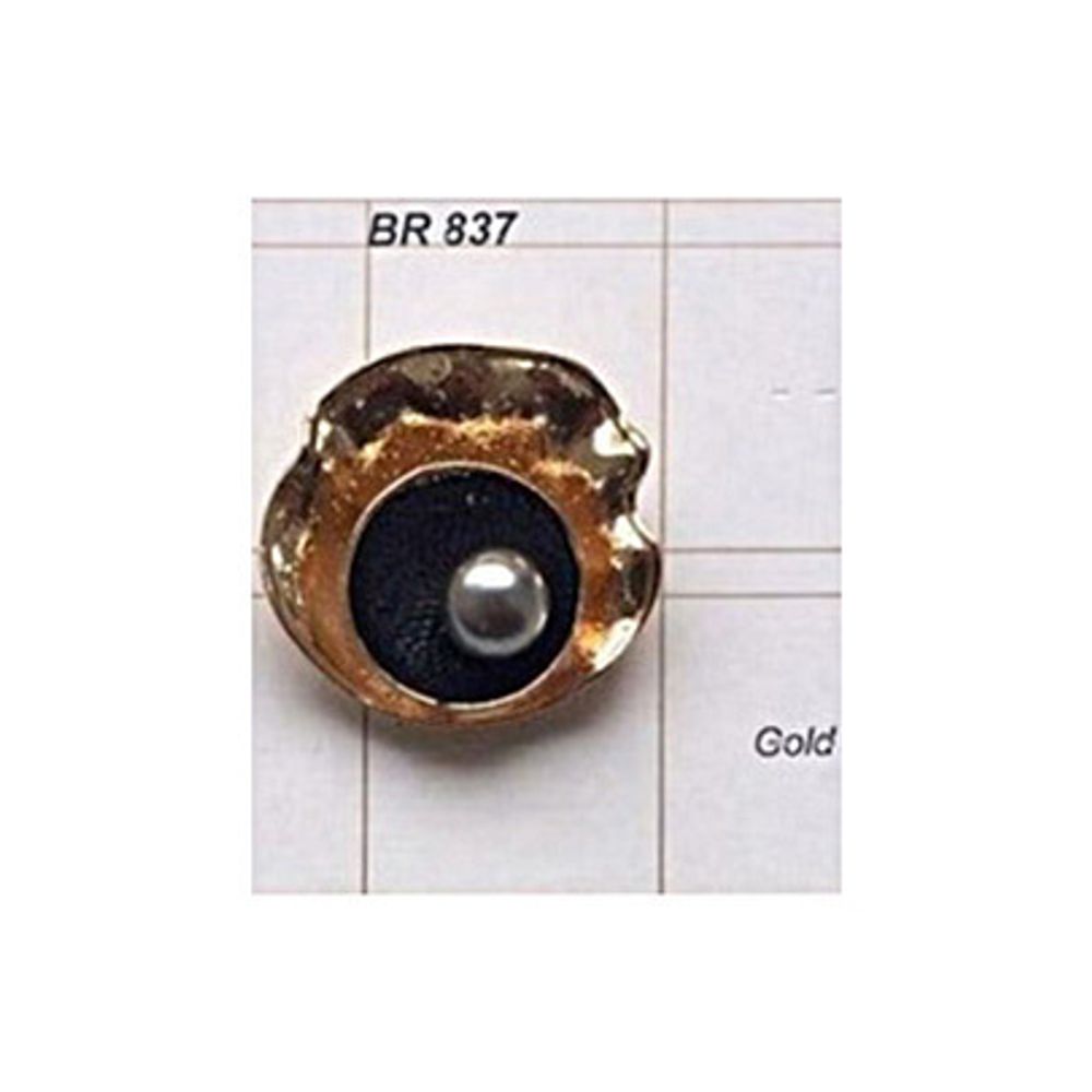 Брошь декоративная 45х45 мм, gold черный с золотом /TOS/