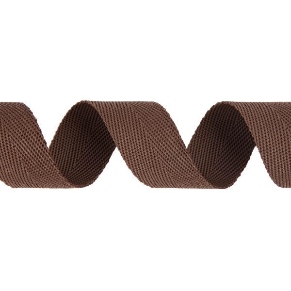 Стропа (ременная лента) 25 мм / 25 метров, толщ. 0.91 мм, [14.4 г/пог.м], 100% п/п, коричневый, Gamma 3074