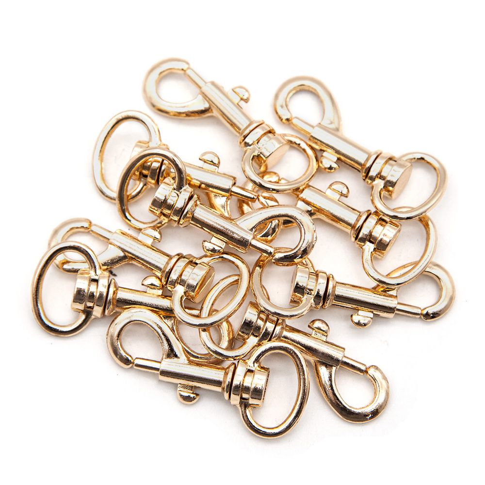 Карабин металл 19.0 мм (53х24 мм), золото, 10 шт