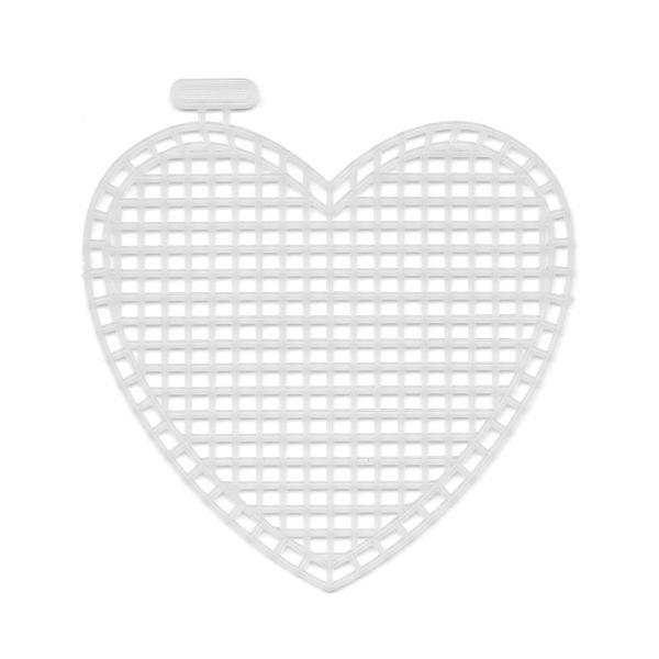 Канва пластиковая 7х8 см, 10 шт, 100% полиэтилен, сердце малое, Gamma KPL-05