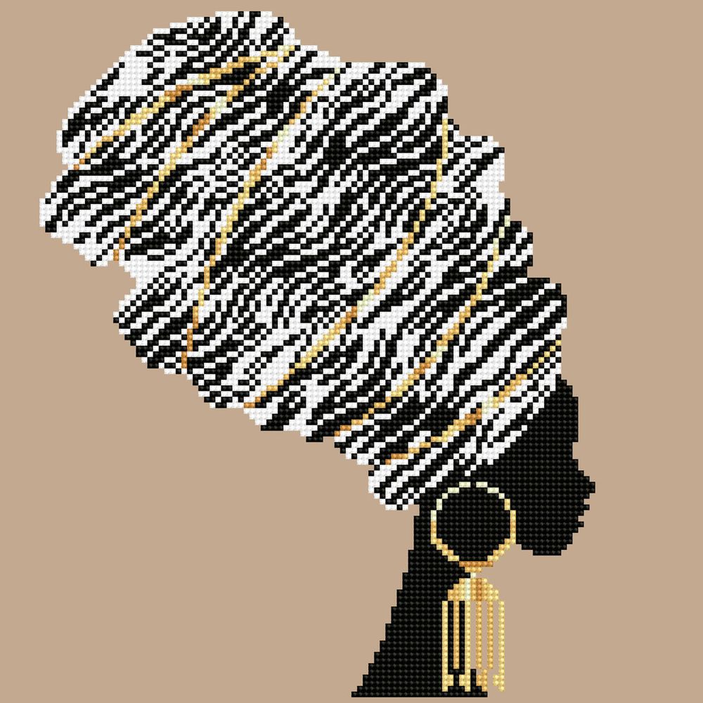 Алмазная (кристальная) мозаика Фрея, Африканский стиль, 35х35 см