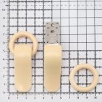 Крючок шубный PQ 55 мм, 4 шт, бежевый