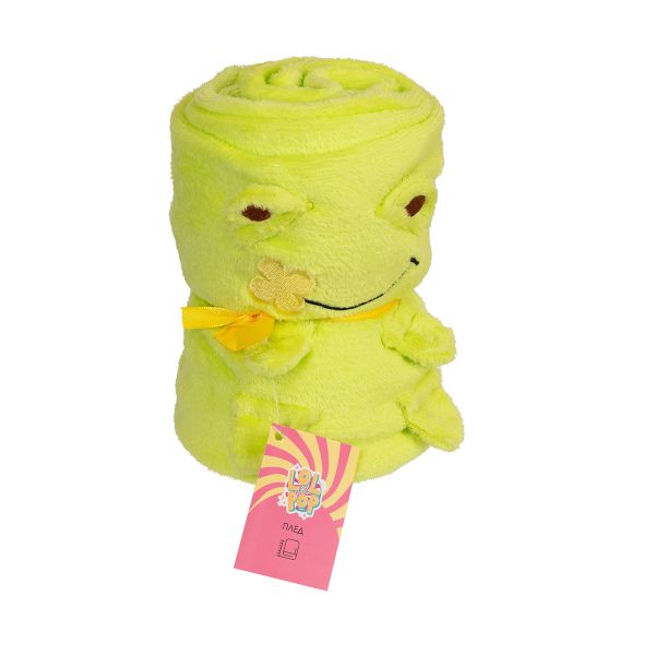 Плед мягкий 95х80 см, 100% полиэстер, №06 зеленый/лягушка, Lol&Pop LLP-316