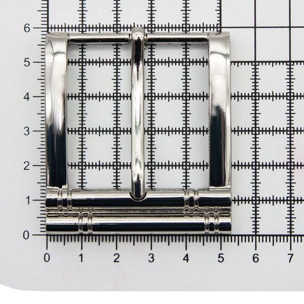 Пряжка ременная металл 40 мм мет. никель, 4 шт, BIG