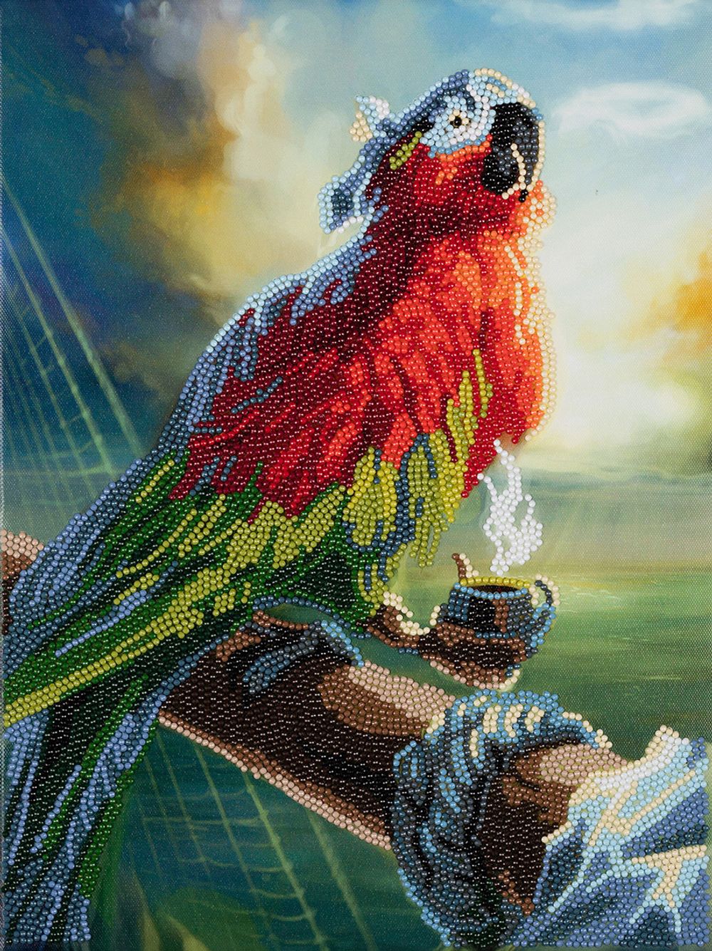 Алмазная (кристальная) мозаика Фрея, на подрамнике Попугай Флинта, 30х40 см