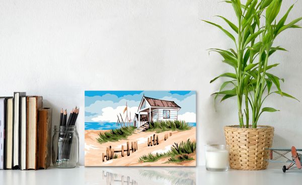 Картина по номерам Фрея, Рыбацкий домик, 30х20 см