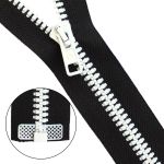 Молния трактор Arta Т6 (6 мм) 1 зам., разъем., 70 см, BiColor, цв. 077 черный / 001 белый, уп.5 шт