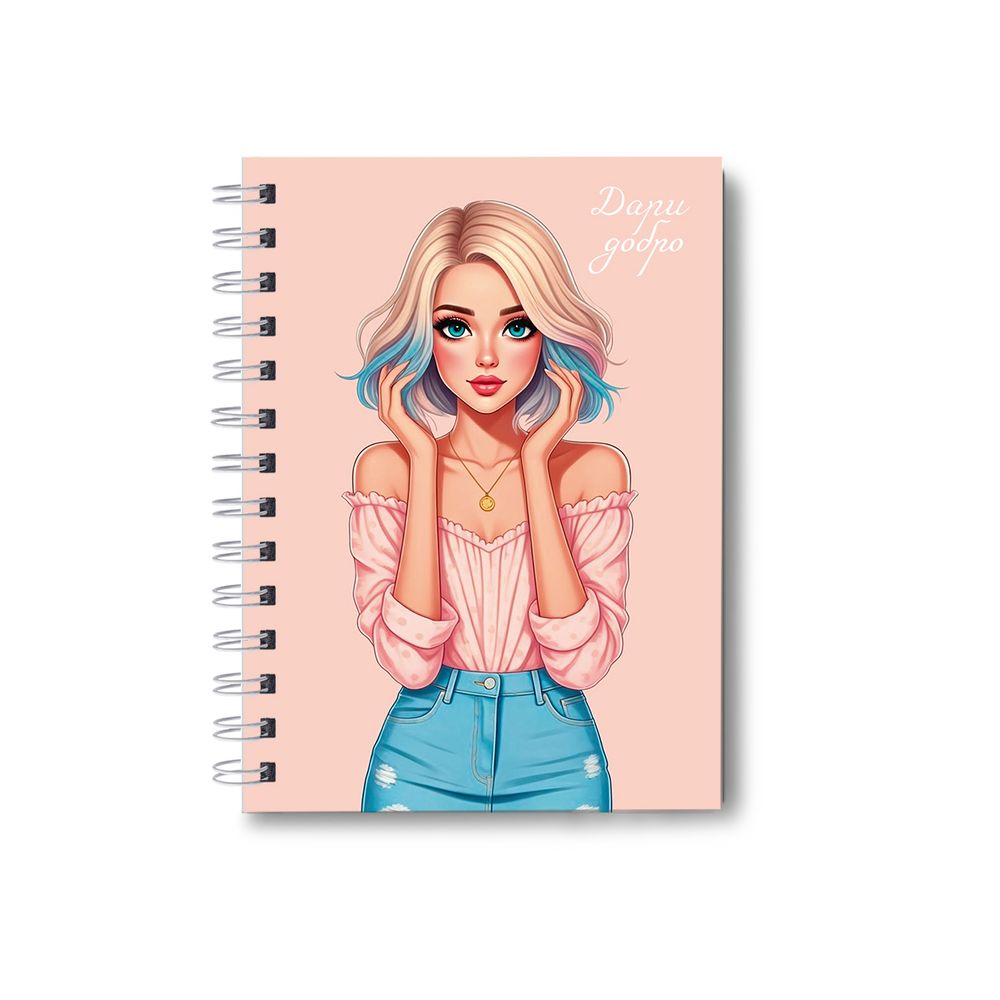 Записная книжка с твердым переплетом, матовая ламинация + выборочный лак, на гребне A6 80 л. 4 шт клетка, Дари добро 01580, ЗК222 Светоч