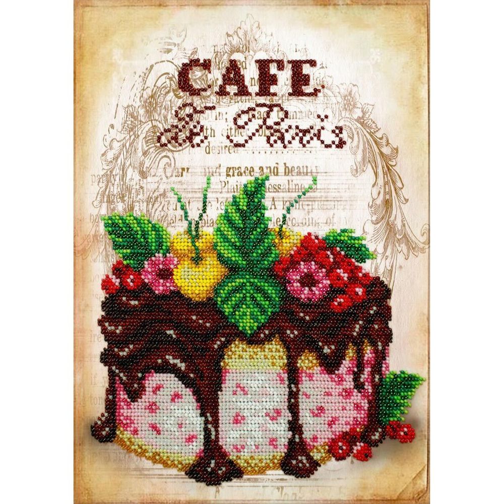 Набор для вышивания бисером Паутинка, Ягодный десерт 20х28 см, 618467