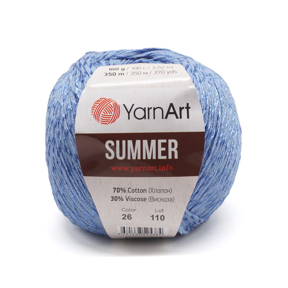Пряжа YarnArt (ЯрнАрт) Summer / уп.4 мот. по 100 г, 350м, 26 синий /TOS/