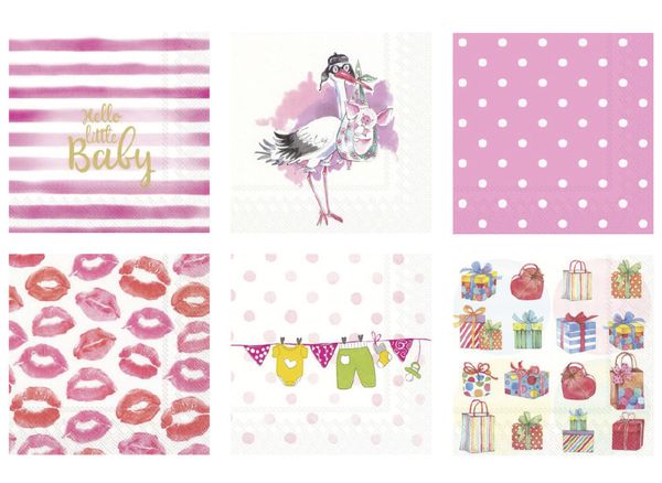 Салфетки для декупажа ассорти №67, 6 шт, Крошка дочь, Love2art SDS №67