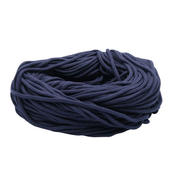 Шнур круглый х/б ⌀5.0 мм / 100 метров, цв.т.синий