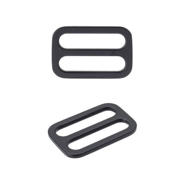 Пряжка регулировочная металл литая плоская 20.0 мм (25х17мм), черный матовый, МВ2343, 6 шт