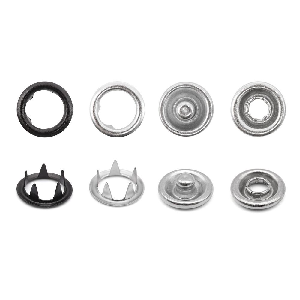 Кнопка рубашечная (джерси) открытая ⌀9.5 мм, ≈1440 шт, МЕТАЛЛ, эмаль, 322 черный матовый, NEW STAR