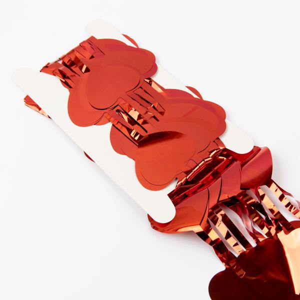 Занавес праздничный фигурный 100х200 см, 01-красные сердечки, Boomzee GBZ-08