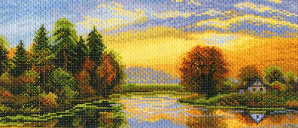Набор для вышивания нитками Матренин Посад, Закат 24х47 см