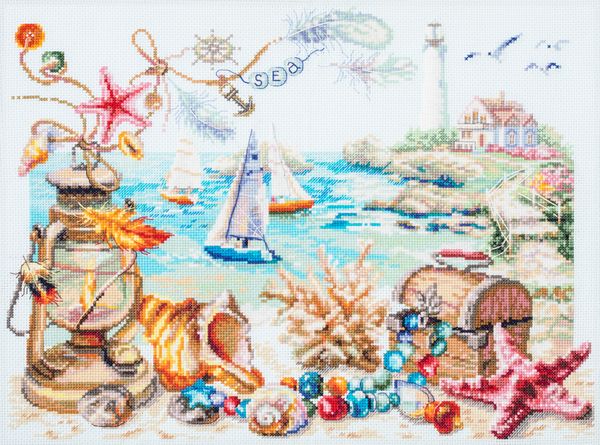 Набор для вышивания нитками Чудесная игла, Морской бриз 40х31 см