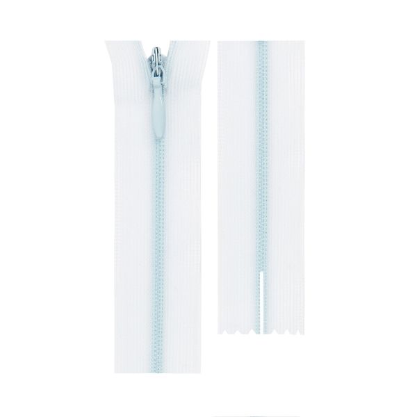 Молния спираль потайная плательная Т3 (3 мм) 1 зам., н/раз., 16 см, сетч.тесьма, 177 св.голубой, G010S Gamma, 10 шт