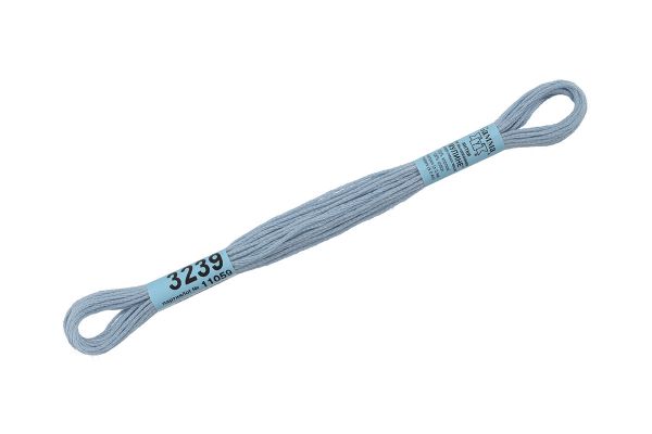 Мулине Gamma 100% хлопок, цв.3239 голубой, 24 мотка по 8 метров