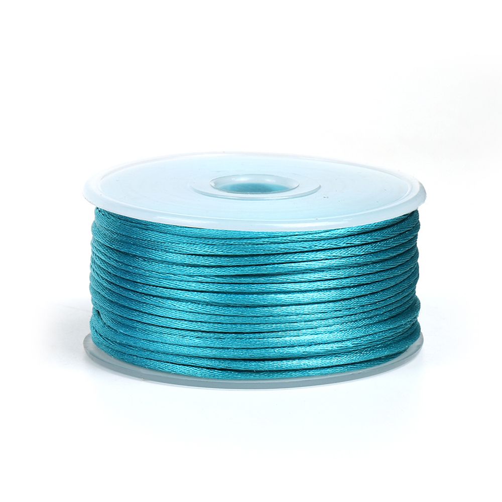 Шнур атласный корсетный ⌀2.0 мм / 50 метров, 3154 сине-зеленый