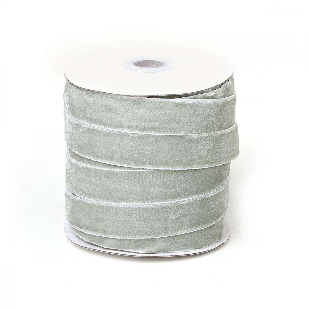 Лента бархатная (тесьма) 20.0 мм / 22.86±1 метров, арт.20VR88 нейлон цв.серый