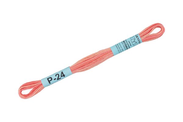 Мулине Gamma меланж, цв.Р-24 св.коралловый-св.розовый, 12 мотков по 8 метров