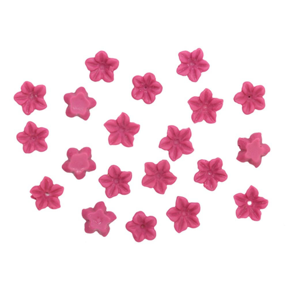 Цветочки для скрапбукинга, 6 мм, 20 шт в упак, малиновый