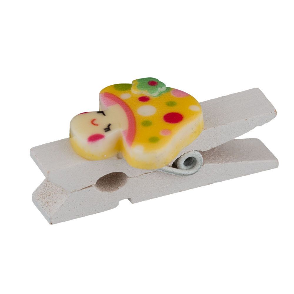 Прищепки декоративные 5х6 шт, 3.5 см, M20 Желтые грибочки, Blumentag WCRH-35